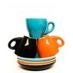 Rockinham 6 Espresso cups and saucers (black)